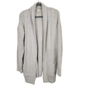Hem‎ & Thread Cable Knit Longline Cardigan in Gray - Size Large